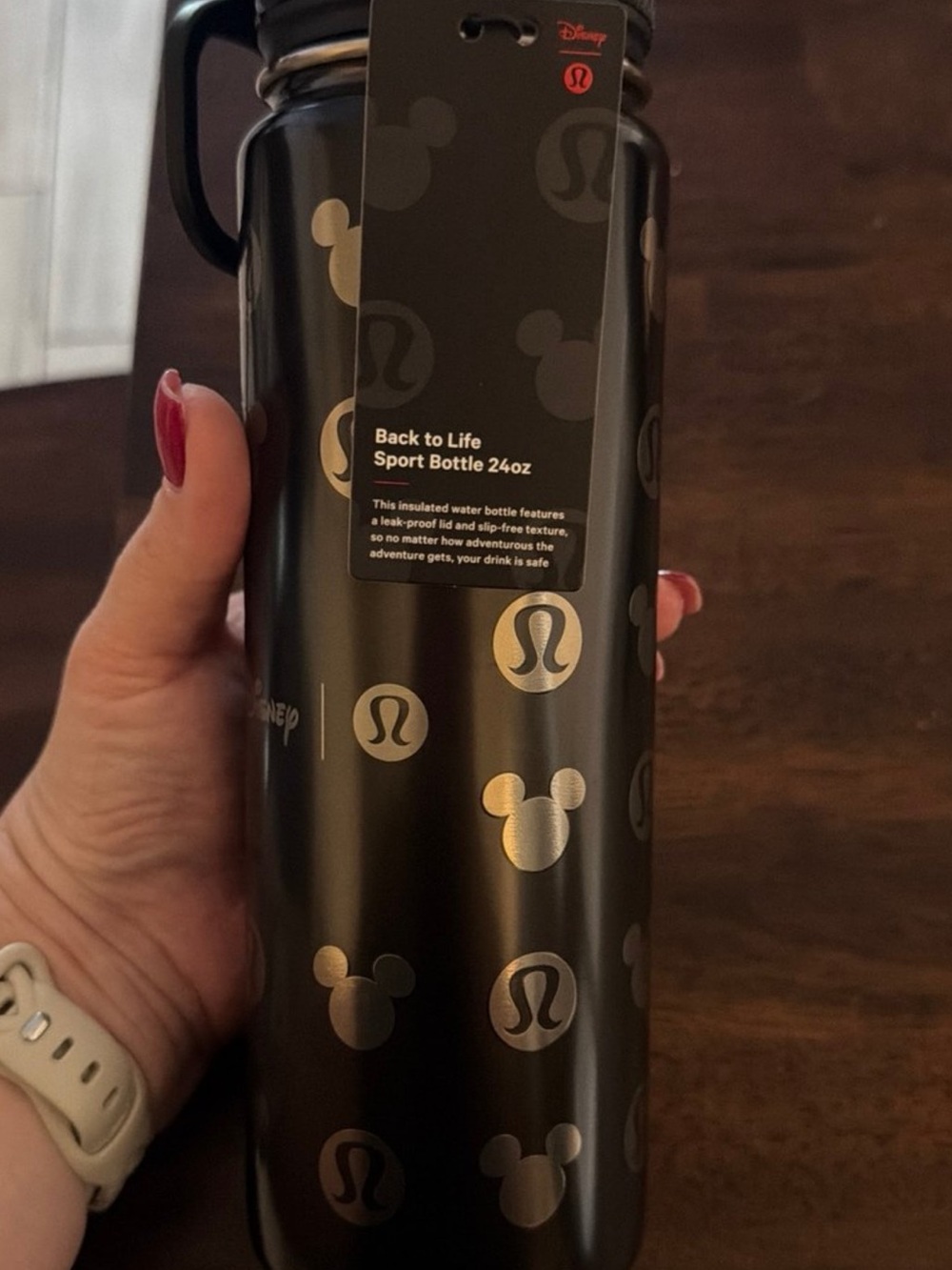Lululemon Back to Life Sport Bottle 24oz - silver Mickey Print